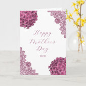 Chic Pink Floral Photo Happy Moederdag Kaart (Gele Bloem)