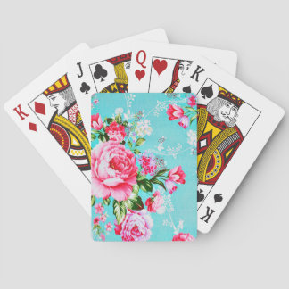  Chic Pink Floral Pokerkaarten