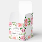 Chic Pink Floral Quinceañera Silver Tiara Party Bedankdoosjes (Geopend)