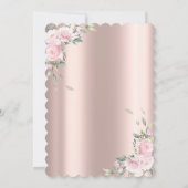 Chic Pink Floral Roos Gold 80e verjaardag Kaart (Achterkant)
