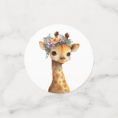 Chic Pink Floral Safari Animals Wild One Baby Girl Confetti (Kleine voorkant)