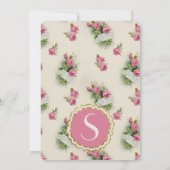  Chic Pink Floral Sweet 16 Uitnodigingen (Achterkant)