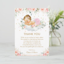Chic Pink Floral Sweet Baby Girl Showday Birthday 