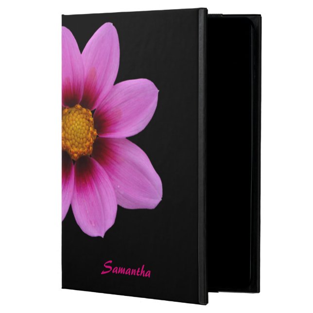 Chic Pink Flower Personalized iPad Air 2 Hoesje (Voorkant)