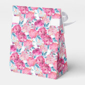 Chic Pink Flowers, Custom Photo, Birthday Party Bedankdoosjes (Achterkant)