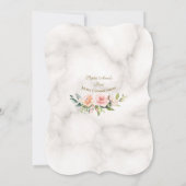 Chic Pink Flowers Frame Girl Marble Holy Communion Kaart (Achterkant)