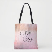 Chic Pink Frosted Glass Boss Lady Canvas tas (Voorkant)