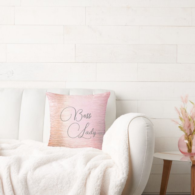 Chic Pink Frosted Glass Boss Lady Kussen (Bank)