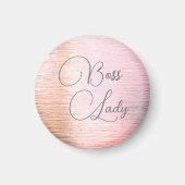 Chic Pink Frosted Glass Boss Lady Magneet (Voorkant)