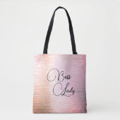 Chic Pink Frosted Glass Boss Lady Tote Bag (Voorkant)