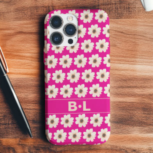 Chic Pink Fuchsia Bloemen iPhone 16 Hoesje