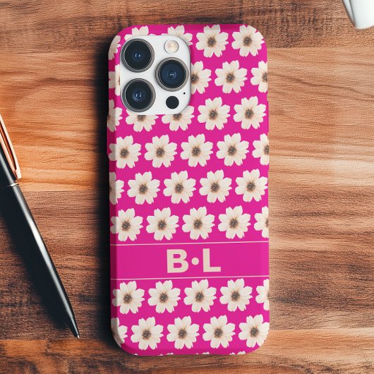Chic Pink Fuchsia Bloemen Case-Mate iPhone Case