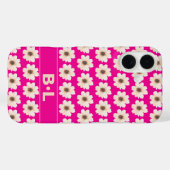 Chic Pink Fuchsia Bloemen Case-Mate iPhone Case (Achterkant (horizontaal))