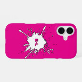 Chic Pink Fuchsia Splash iPhone 16 Hoesje (Achterkant horizontaal)