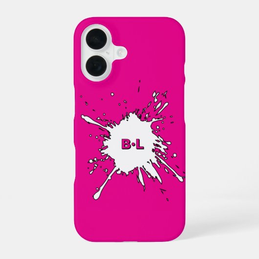 Chic Pink Fuchsia Splash iPhone 16 Hoesje (Achterkant)