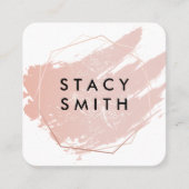 Chic Pink geborsteld | Geometrisch beeld van Posh Vierkante Visitekaartje (Voorkant)