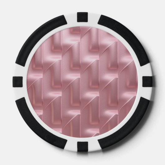 Chic Pink Geometric Poker Chips – Stijlvol en unie (Voorkant)