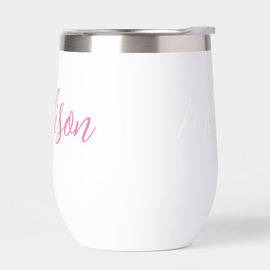 Chic Pink Gepersonaliseerde Naam in Cursief Script (Links)