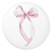 Chic Pink Girly Bow Keramische Knop (Voorkant)