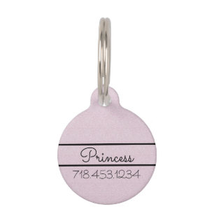 Chic Pink Glitter Gepersonaliseerd Cat Huisdierpenning