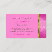 Chic Pink Glitter Gold Border Ornamental met Logo Visitekaartje (Achterkant)