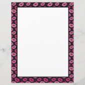 Chic Pink Glitter Lips on Black Personalized (Achterkant)