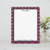 Chic Pink Glitter Lips on Black Personalized (Staand voorkant)