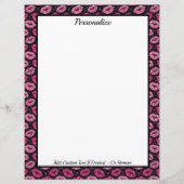 Chic Pink Glitter Lips on Black Personalized (Voorkant)
