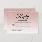 Chic Pink Glitter Ombre Sweet 16 RSVP Kaart (Voorkant / Achterkant)