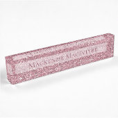 Chic Pink Glitter | Roos Gold Sparkle Naambordje