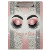 Chic Pink Glitter Wimpers Klembord (Voorkant)