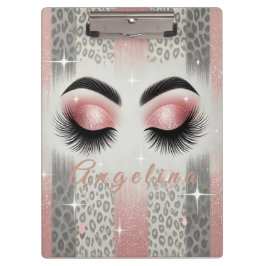 Chic Pink Glitter Wimpers Klembord