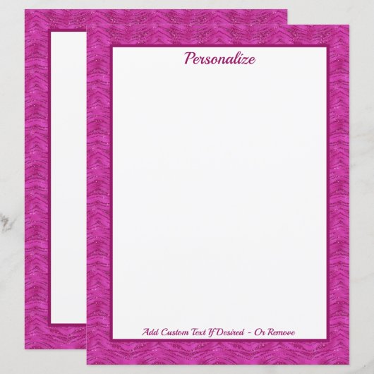 Chic Pink Glitter Zebra Pattern Personalized (Voorkant / Achterkant)