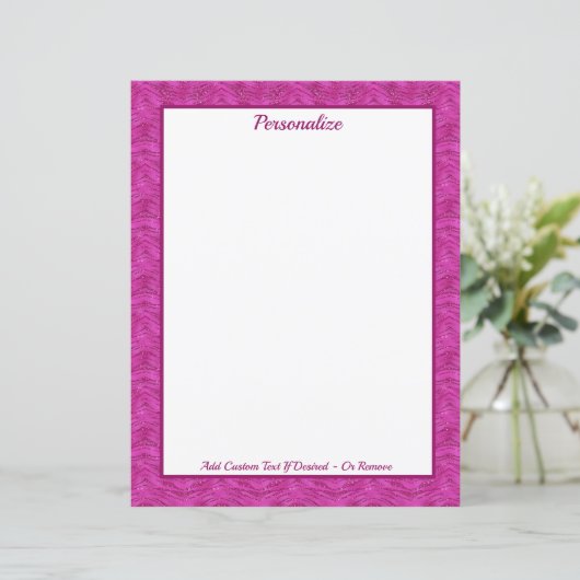 Chic Pink Glitter Zebra Pattern Personalized (Staand voorkant)