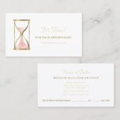 Chic Pink Glitz Hourglass Schoonheidssalon Afspraa Afsprakenkaartje (Voorkant / Achterkant)