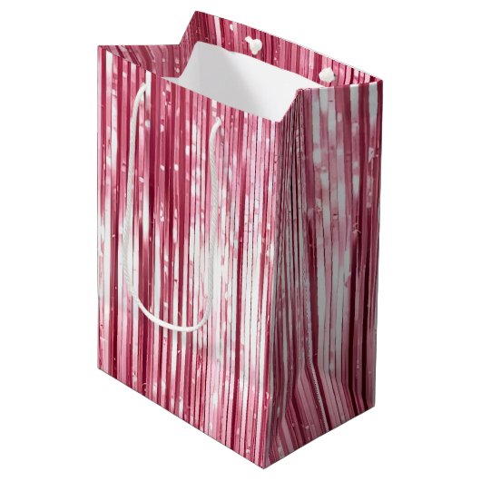 Chic Pink Glitz Medium Cadeauzakje (Voorkant Gekanteld)
