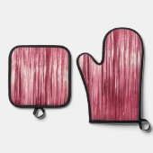 Chic Pink Glitz Ovenwant & Pannenlap Set (Voorkant)