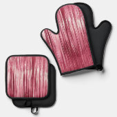 Chic Pink Glitz Ovenwant & Pannenlap Set (Voorkant / Achterkant)