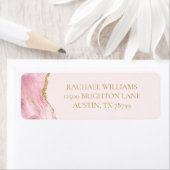 Chic Pink Gold Agaat Retouradres Etiket (Insitu)