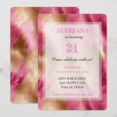 Chic Pink Gold Cowgirl Koeienhuid Verjaardag Kaart (Voorkant / Achterkant)