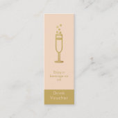 Chic Pink Gold Event Logo Gratis Drink Voucher Mini Visitekaartje (Voorkant)