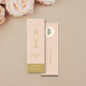 Chic Pink Gold Event Logo Gratis Drink Voucher Mini Visitekaartje