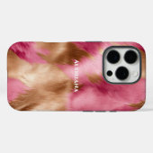 Chic Pink Gold Faux Fur Case-Mate iPhone Case (Achterkant (horizontaal))