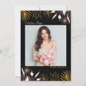 Chic Pink Gold Floral RN Nursing Afstuderen Foto Kaart (Achterkant)