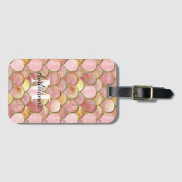 Chic Pink Gold Glam Circles Bagagelabel