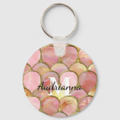 Chic Pink Gold Glam Circles Sleutelhanger