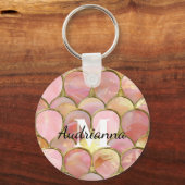 Chic Pink Gold Glam Circles Sleutelhanger (Voorkant)