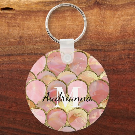 Chic Pink Gold Glam Circles Sleutelhanger