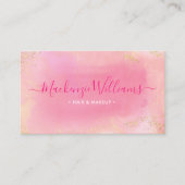 Chic Pink Gold Glitter Marble Monogram Trendy Visitekaartje (Voorkant)