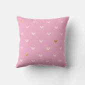 Chic Pink Gold Hearts Birthday Kussen (Achterkant)